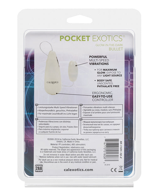 Pocket Exotics Glow In The Dark Bullet Product Image.