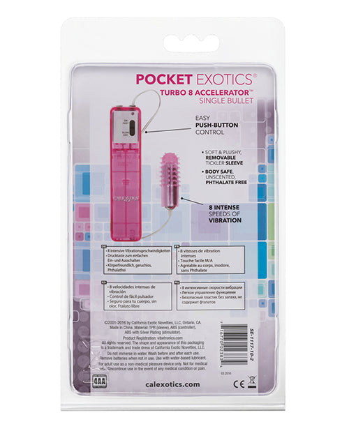 Pocket Exotics Turbo 8 Accelerator Bullet - Pink: Intense Pleasure Guaranteed Product Image.