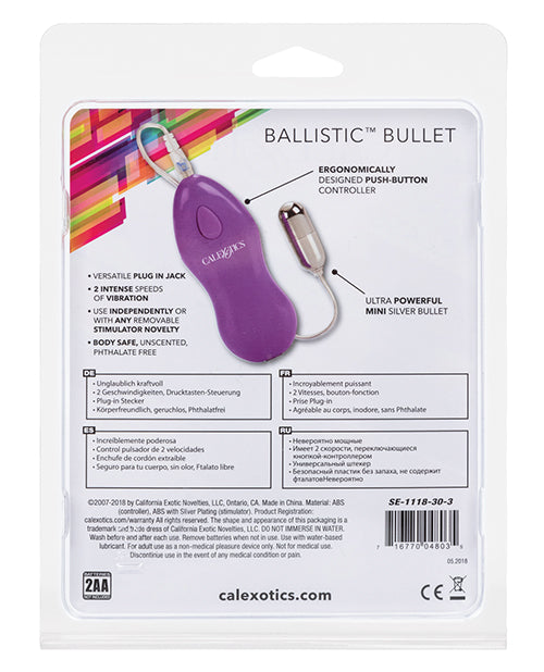Ballistic Mini 2-Speed Vibrating Bullet - Purple Controller Product Image.