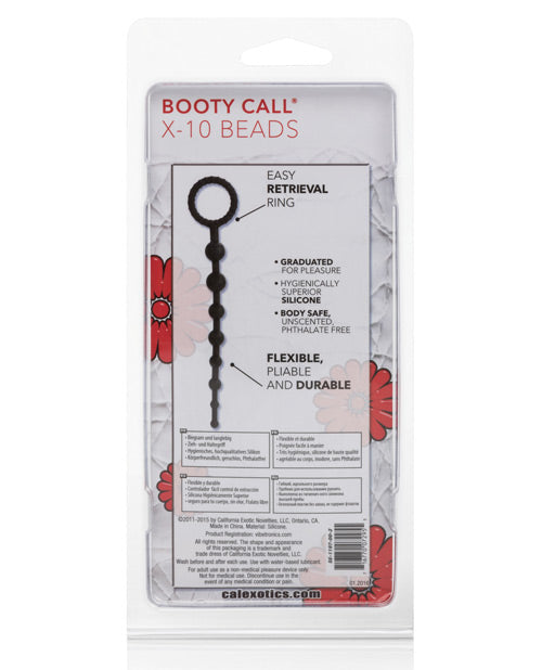Cal Exotics Booty Call X-10 Pleasure Beads: Premium Silicone Graduated Anal Beads Product Image.