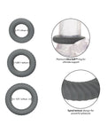 Link Up Ultra-Soft Grey Spiral Texture Rings
