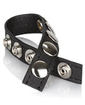 Adonis Leather Collection Ares 5 Snap Adjustable Strap - Black Bondage Erection Enhancer
