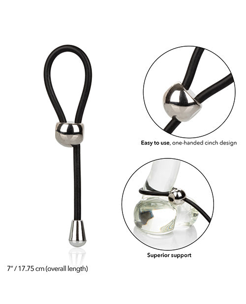 E-Z Cinch Silicone Lasso Ring - Black Product Image.