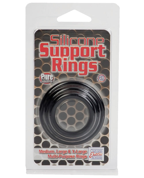 Anillos de soporte de silicona - Negro: mejore su experiencia íntima Product Image.