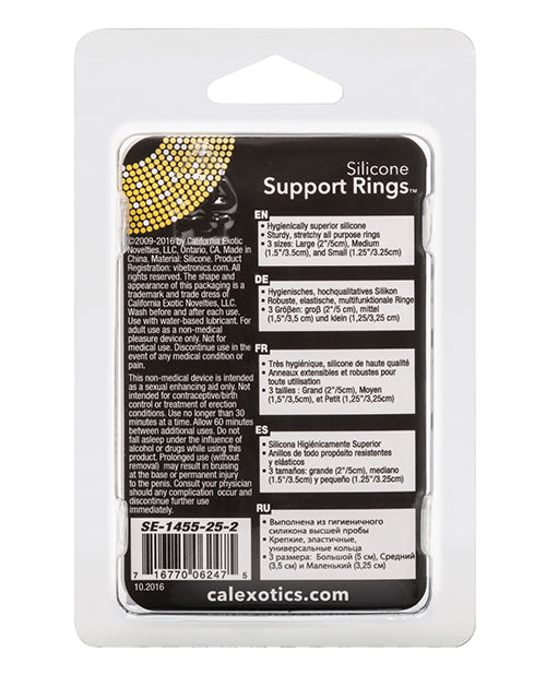 Silicone Support Rings - Black: Elevate Your Intimate Experience Product Image.