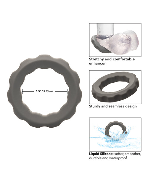 Alpha 液體矽膠灰色串珠直立戒指 Product Image.