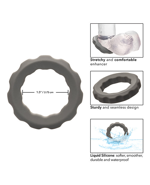 Anillo erecto con cuentas grises de silicona líquida Alpha Product Image.