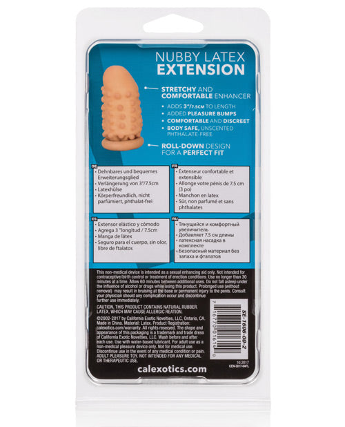 Latex Nubby Extension - Ivory: Enhance Pleasure & Performance Product Image.