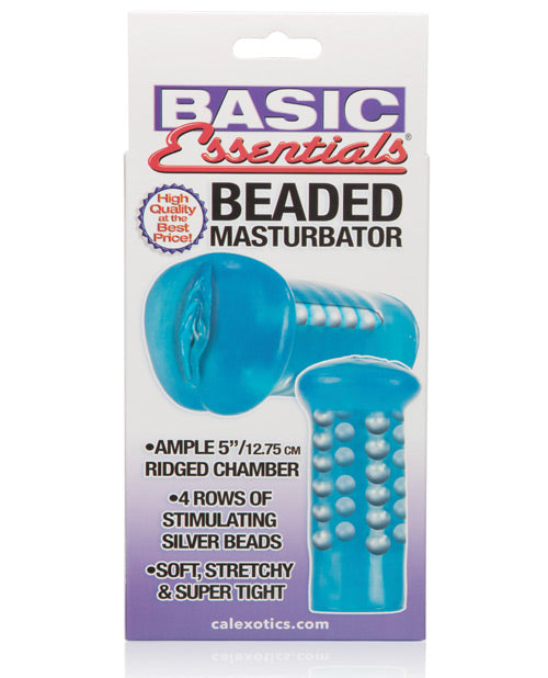 Masturbador con cuentas Basic Essentials - Azul Product Image.