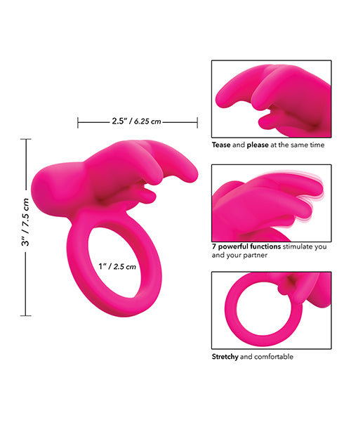 Silicone Rechargeable Triple Clit Flicker in Pink Product Image.