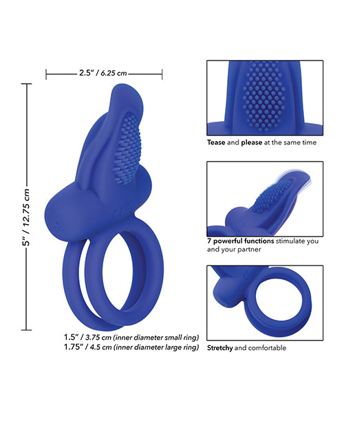 Couples Enhancers Silicone Rechargeable Dual Pleaser Enhancer - Blue Product Image.