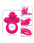 CalExotics Butterfly Dual Ring: 12 funciones de vibración, resistente al agua y recargable, mejora la intimidad y el placer