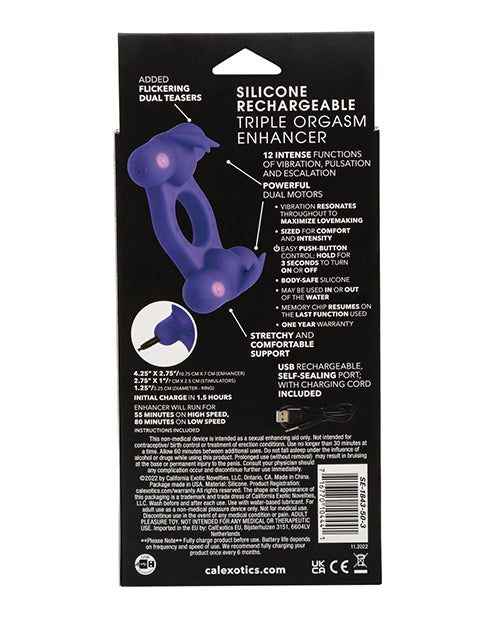 Silicone Rechargeable Triple Orgasm Enhancer Product Image.