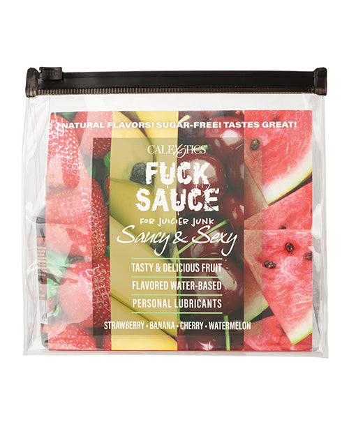 Fuck Sauce Flavored Water Based Lubricant Variety Pack - 4 Delicious Flavours Product Image.