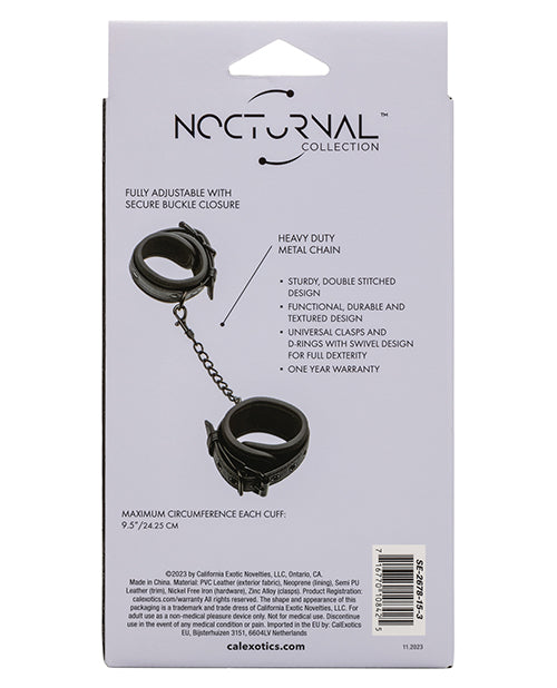 Nocturnal Collection Detachable Adjustable Wrist Cuffs - Black Product Image.