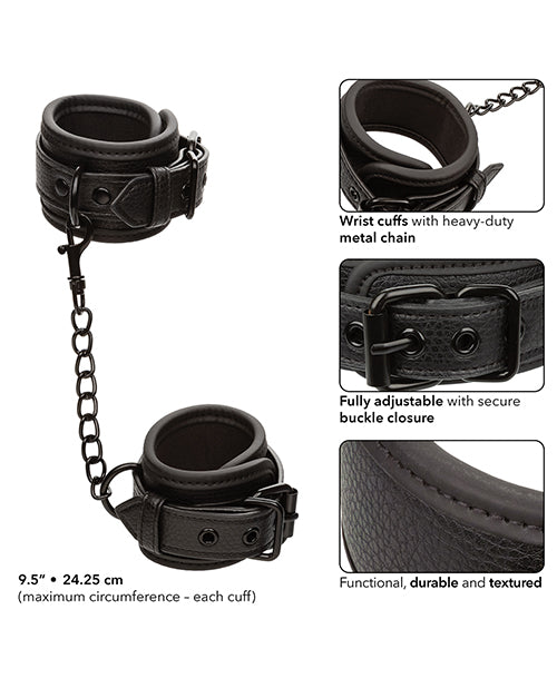 Nocturnal Collection Detachable Adjustable Wrist Cuffs - Black Product Image.