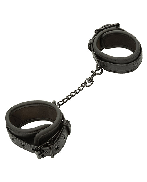 Nocturnal Collection Adjustable Ankle Cuffs in Black Product Image.