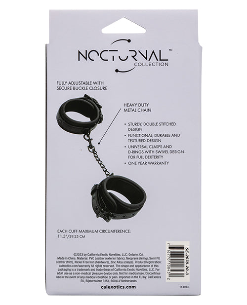 Nocturnal Collection Adjustable Ankle Cuffs in Black Product Image.