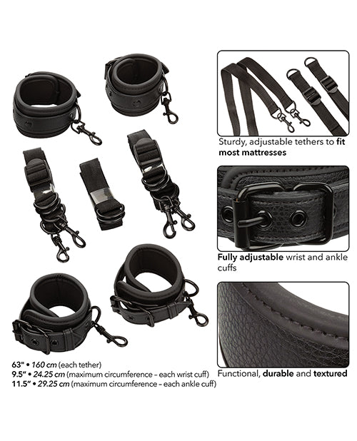 Nocturnal Collection Adjustable Bed Restraints in Black Product Image.