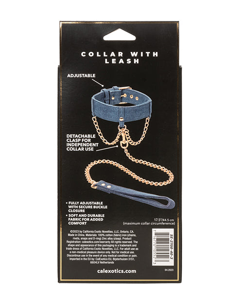 Ride 'Em Premium Denim Collar & Leash Kit Product Image.