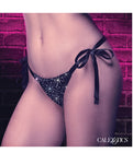 Radiance Black Rhinestone Mesh Side Tie Panties