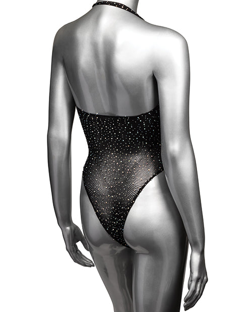 Traje de cuerpo en V profundo Radiance en negro Product Image.