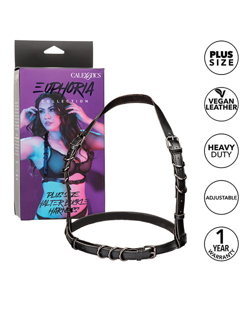 Euphoria Plus Size Halter Buckle Harness: Empower Your Curves Product Image.