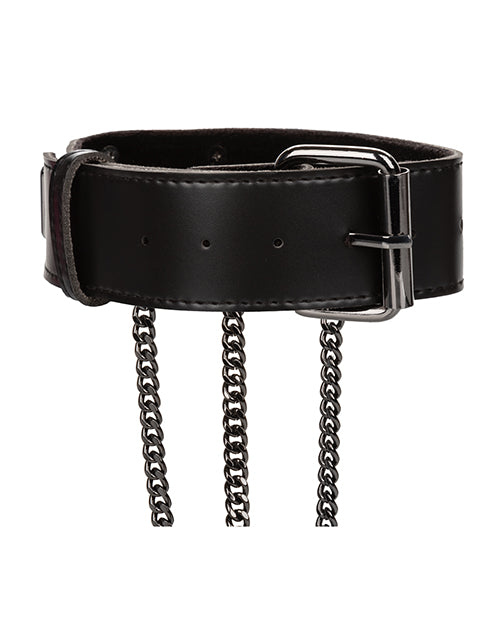 Euphoria Plus Size Chain Collar Harness: Bold & Comfortable Product Image.