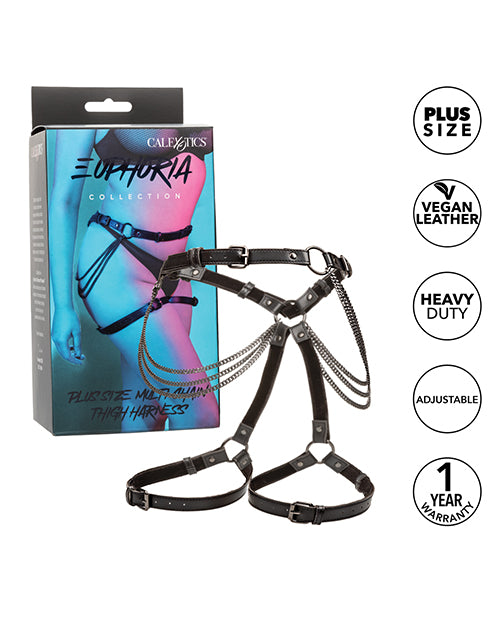 Euphoria Plus Size Chain Thigh Harness: Curves Celebrated 🌟 Product Image.