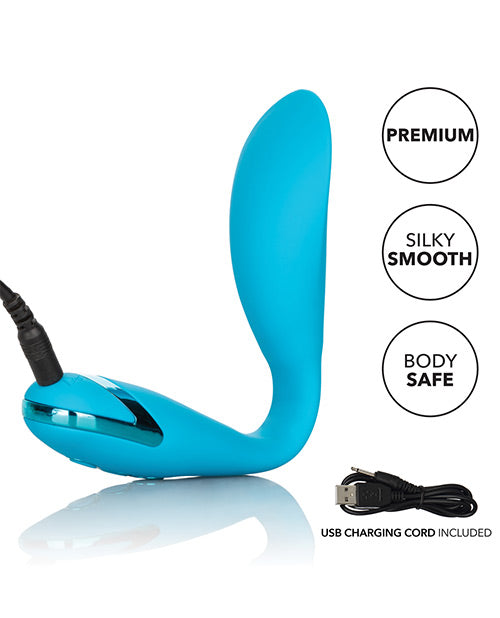 California Dreaming Palm Springs Pleaser - Blue Mini Vibrator with 10 Vibration Functions Product Image.
