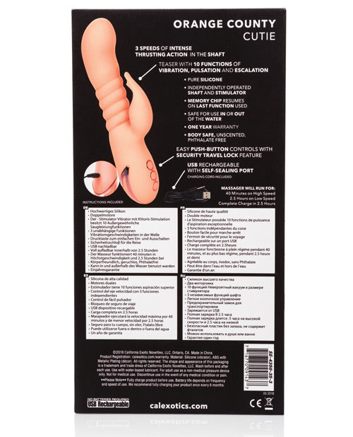 California Dreaming Orange County Cutie - Thrusting G-Spot Vibrator Product Image.