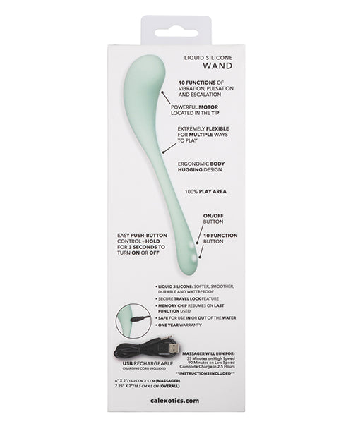 Elle Liquid Silicone Wand - Green: A Journey of Bliss Product Image.