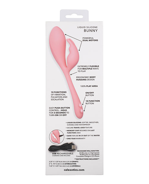 Elle Liquid Silicone Bunny Vibrator: 10 Vibration Functions, Waterproof & Premium Material Product Image.