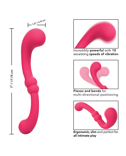 Pretty Little Wands Curvy Masajeador Vibrador Rosa - Ultimate Pleasure Companion Product Image.