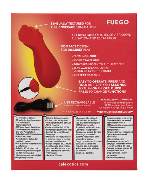 Red Hot Fuego Vibrator - Ignite Passion On-the-Go Product Image.