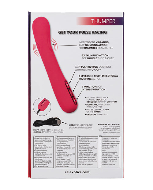 Throb Thumper Pink Silicone Vibrator - Embrace Ecstasy Product Image.