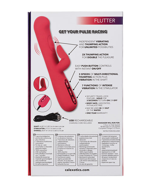 Throb Flutter - Pink: The Elegant Dual Stimulator Massager for Ultimate Ecstasy Product Image.