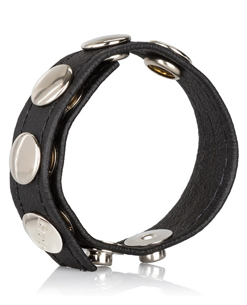 COLT Adjustable 5 Snap Leather Strap in Black: Elevate Your Desires Product Image.