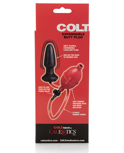 COLT Expandable Butt Plug - Black: Inflatable Anal Pleasure Product Image.