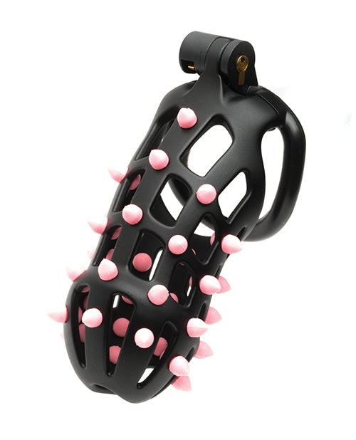 Jaula de castidad Sport Fucker FlexiSpike en negro/rosa: un viaje hacia el deseo Product Image.