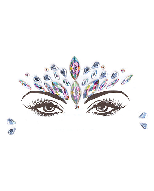 Dazzling Crowned Face Bling Sticker by Shots Bliss: Illuminate Your Unique Beauty Product Image.