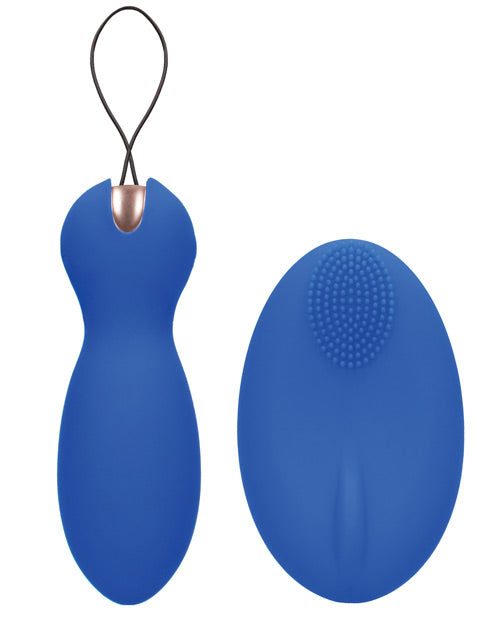 Royal Blue Elegance: Dual Vibrating Bullet & Remote by Shots Product Image.