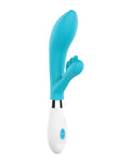 ¡Experimenta el máximo placer con el Shots Luminous Agave Silicone 10 Speed ​​Rabbit en Turquesa!