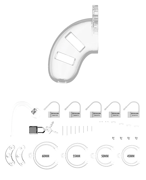 Shots Man Cage Chastity 3.5 英寸帶插頭的雞籠 - 型號 10：狂喜之旅 Product Image.