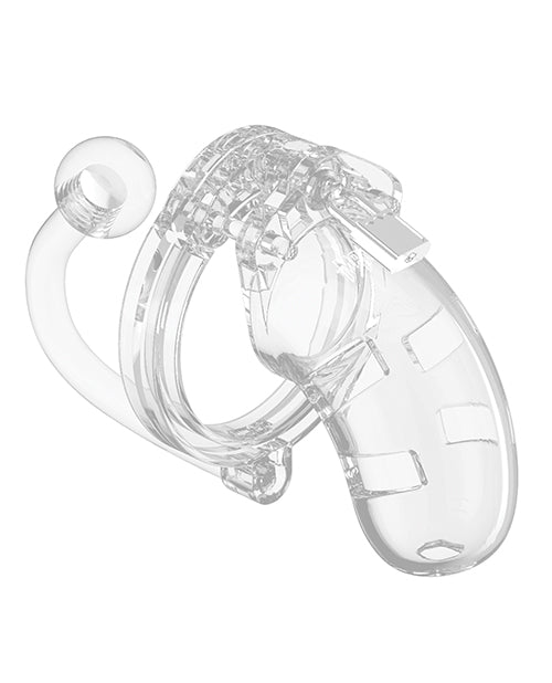 Shots Man Cage Chastity 3.5" Cock Cage with Plug - Custom Fit, Butt Plug, Hygienic
