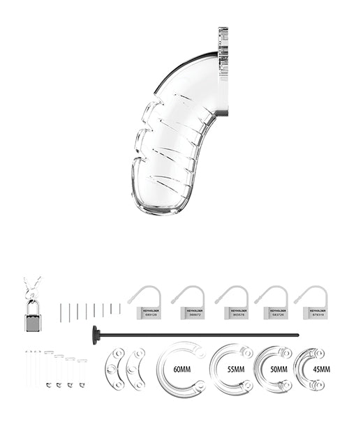 Kit de sondeo uretral de silicona transparente: Shots Man Cage Product Image.