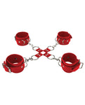 Shots Ouch Leather Hand & Leg Cuffs - Unleash Your Desires