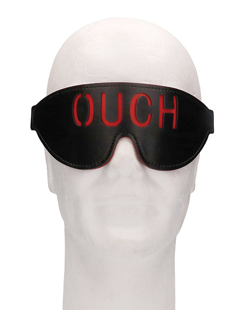 Shots Ouch Black Leather Blindfold Product Image.