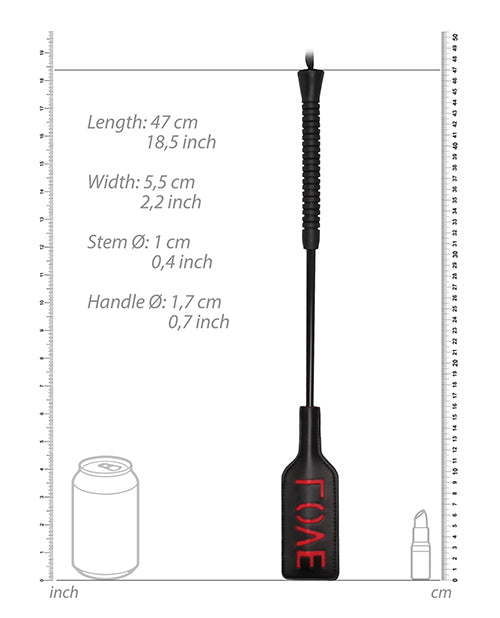 Shots Ouch Love Crop Large - Black: A Passionate Tool for Intimacy Product Image.