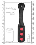 Shots Ouch Hearts Black Leather Paddle